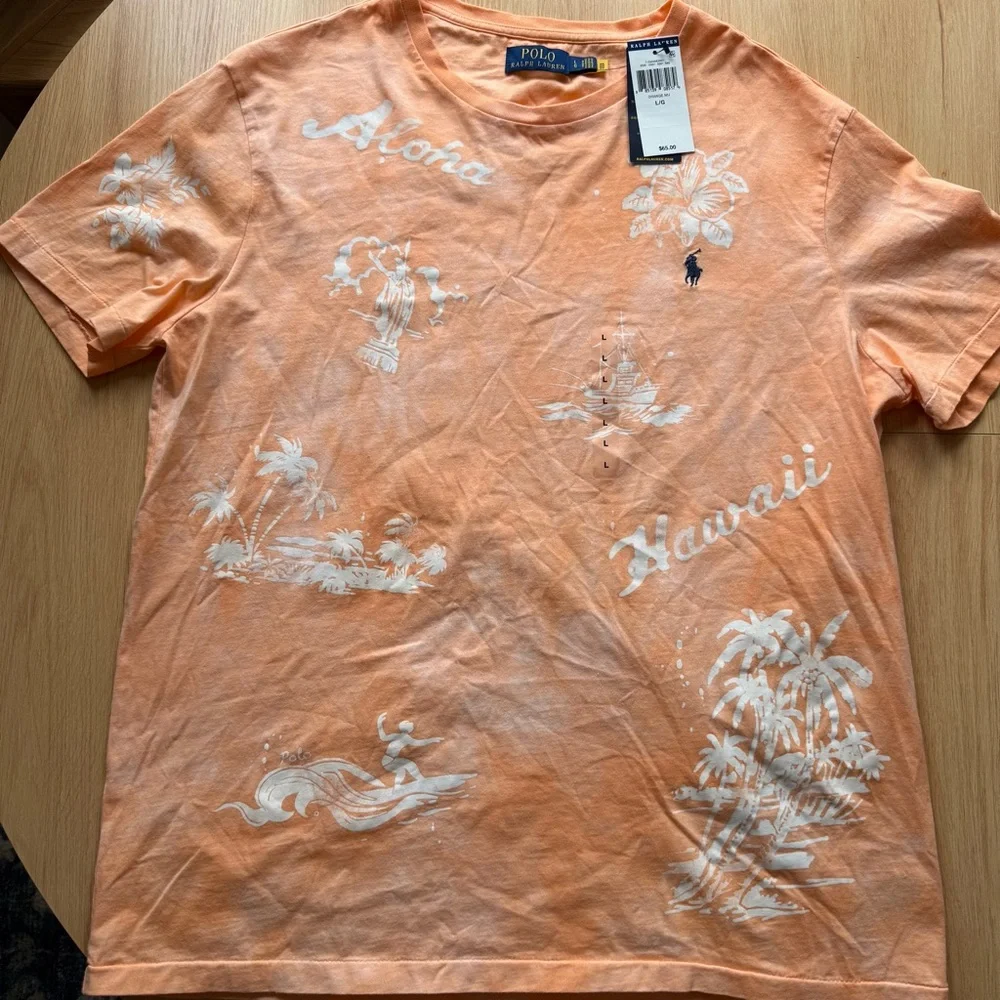 Ralph Lauren Men's Tie-Dye Coral Tee - Picture 2 of 4